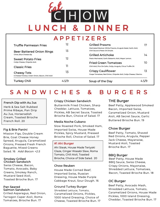 Eat Chow Menu - Image 1